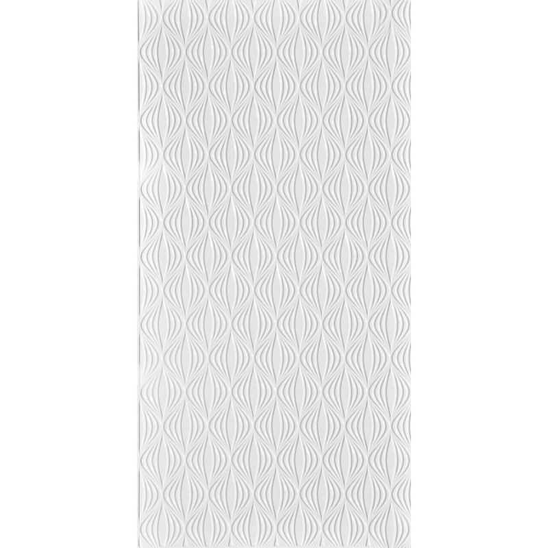 Échalote MirroFlex 4 pi x 10 pi Panneaux muraux PVC PVC 3D - Blanc brillant (40 pieds carrés / feuille)