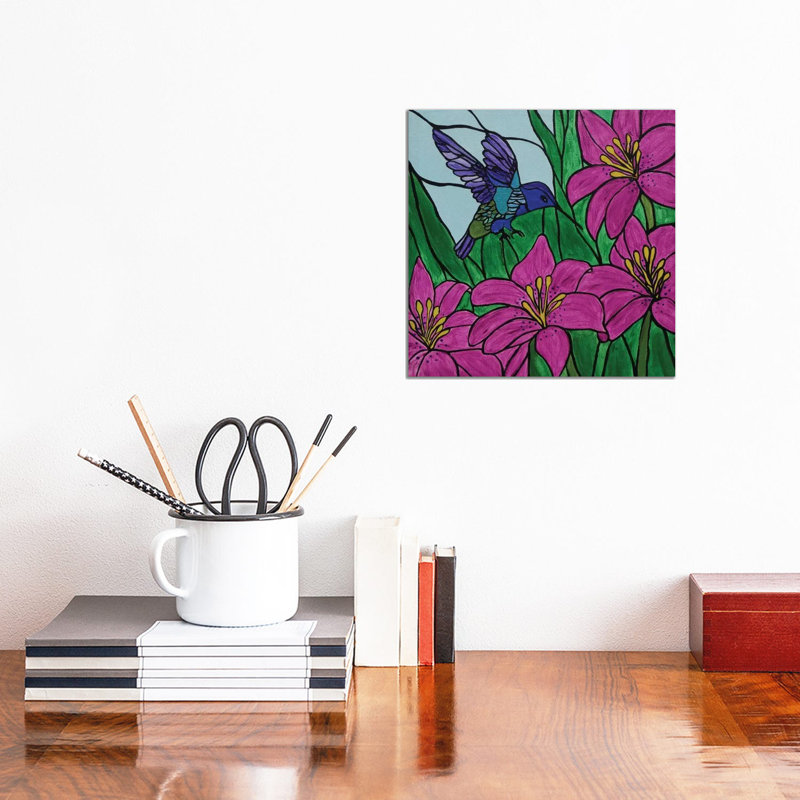 Groovy Little Hummingbird by Rachel Olynuk - Wrapped Canvas Gallery-Wrapped Canvas Giclée, 30.48 cm H x 30.48 cm W