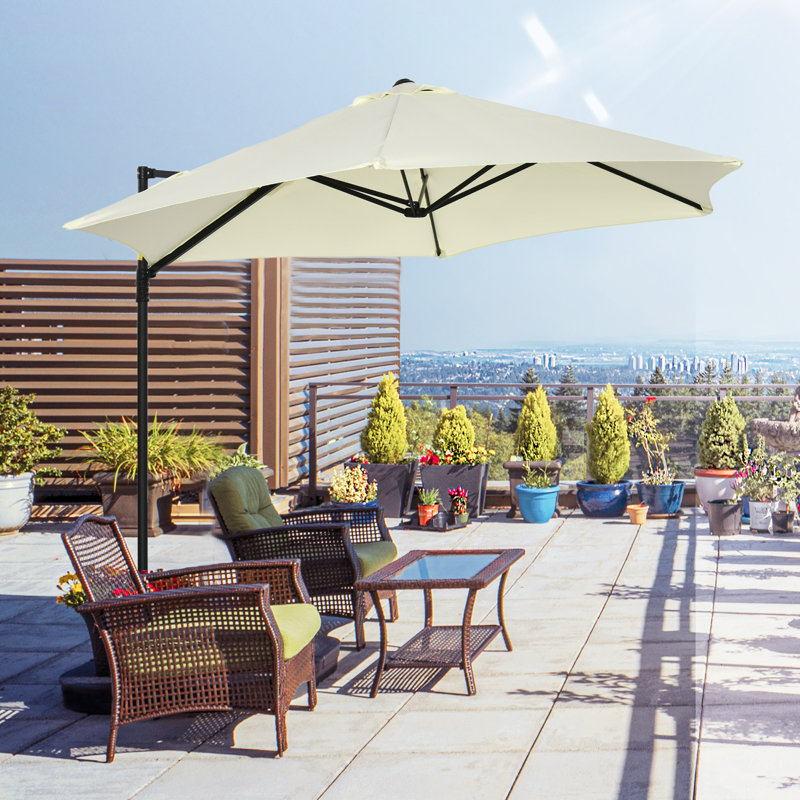 Parasol en porte-à-faux 100,8 po Azar, Beige