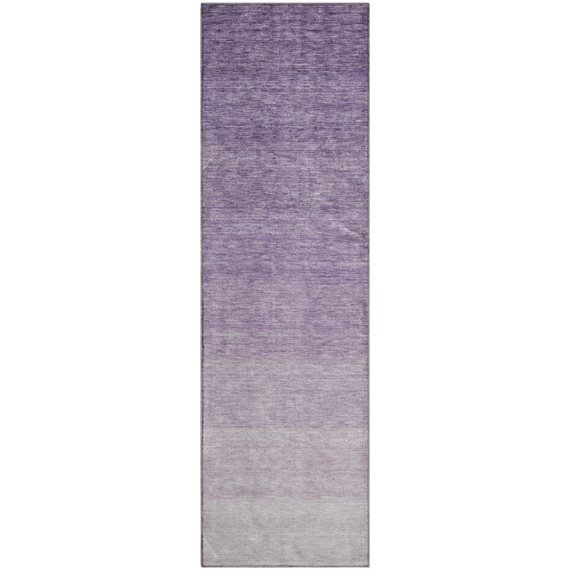 Premium Machine Washable Prisco Purple Rug, Runner 2'3" x 7'6"
