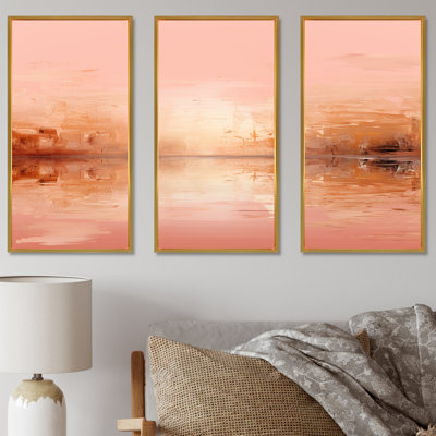 Pink And Golden Evening Glow Sunset - Coastal Sunset Wall Art