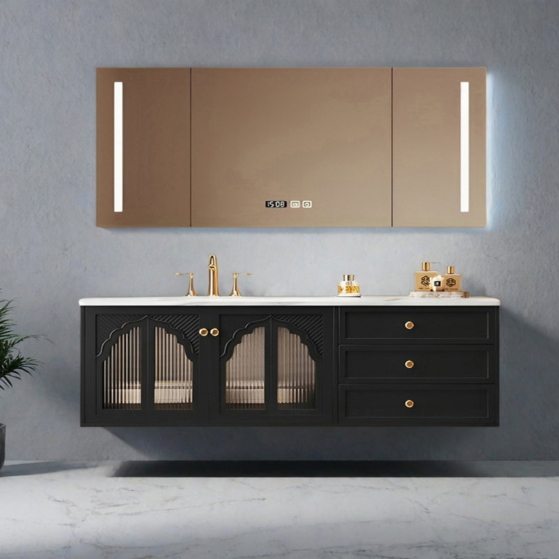 Modern American-style bathroom cabinet, 19.68" H x 62.99" W x 20.47" D