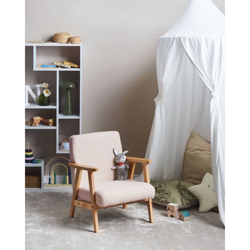 Kids Boucle Armchair LINDE, Pink