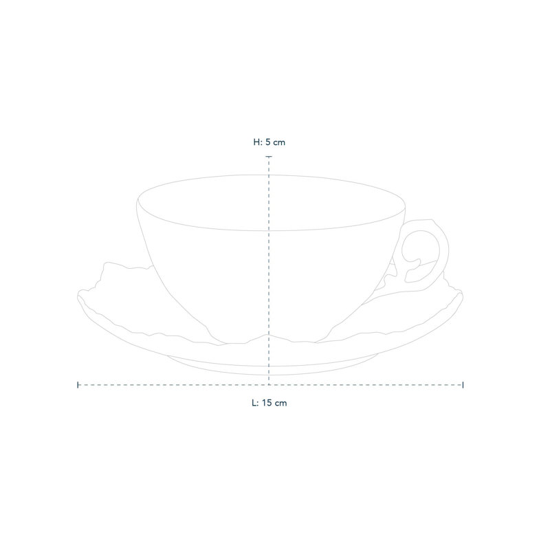 White Fluted Full Lace Porcelain Teacup