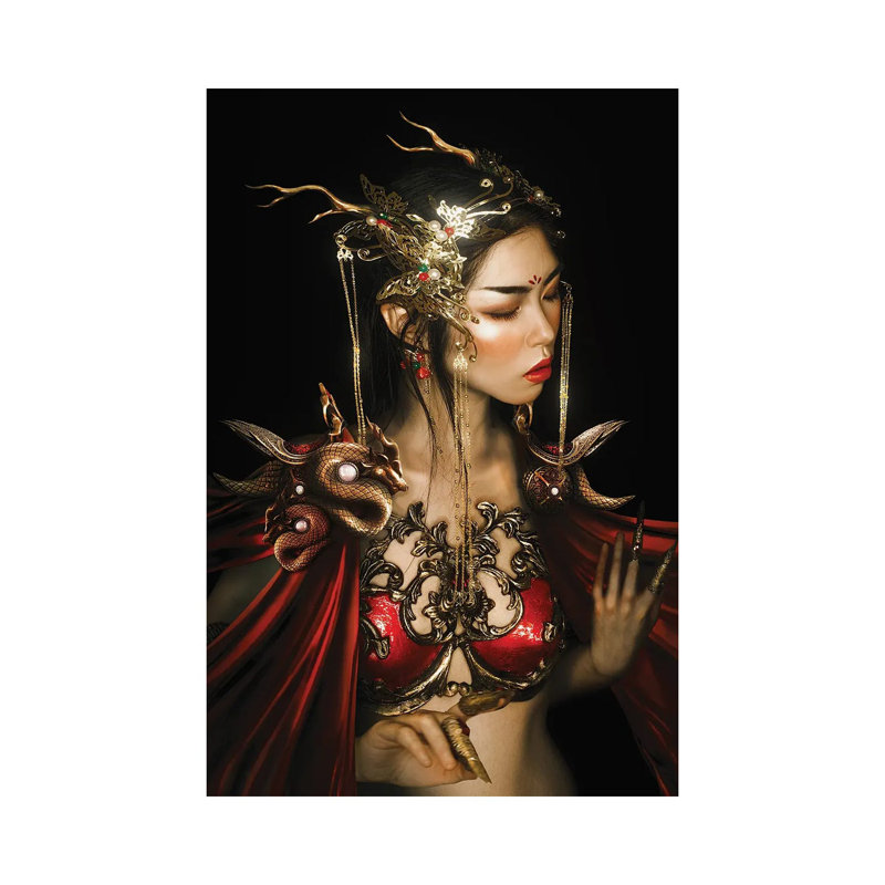 «Red Dragon» par Lillian Liu, impression sur toile tendue, H 26 po x l 18 po x 1,5 po