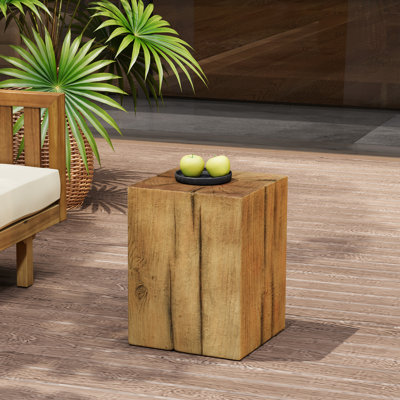 End Table With 18" Height, Natural Colour Wood-like Finish, Indoor And Outdoor Use, Mix Match Different Tables In , Tall, Colour, For Study Spaces, Height Furniture Arrangements