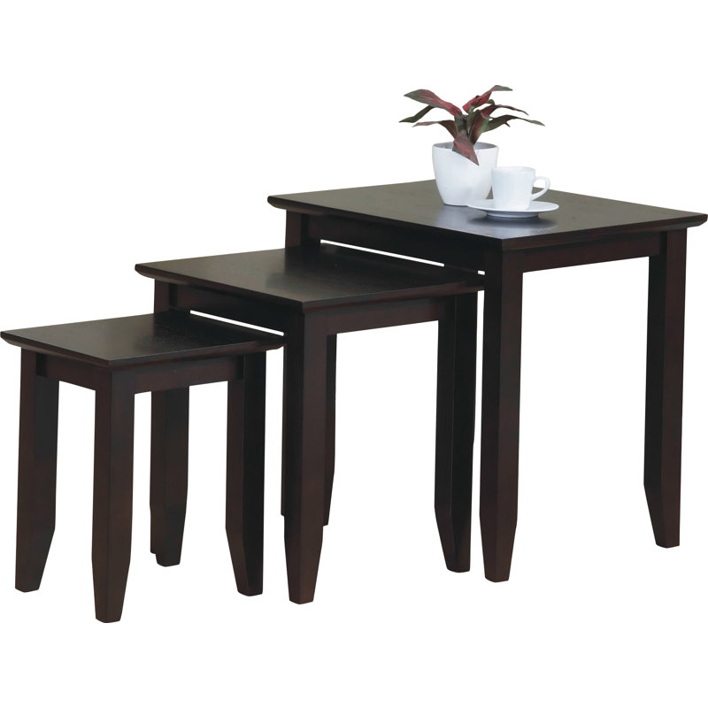 Tables gigognes en bois massif Cafferata, Espresso