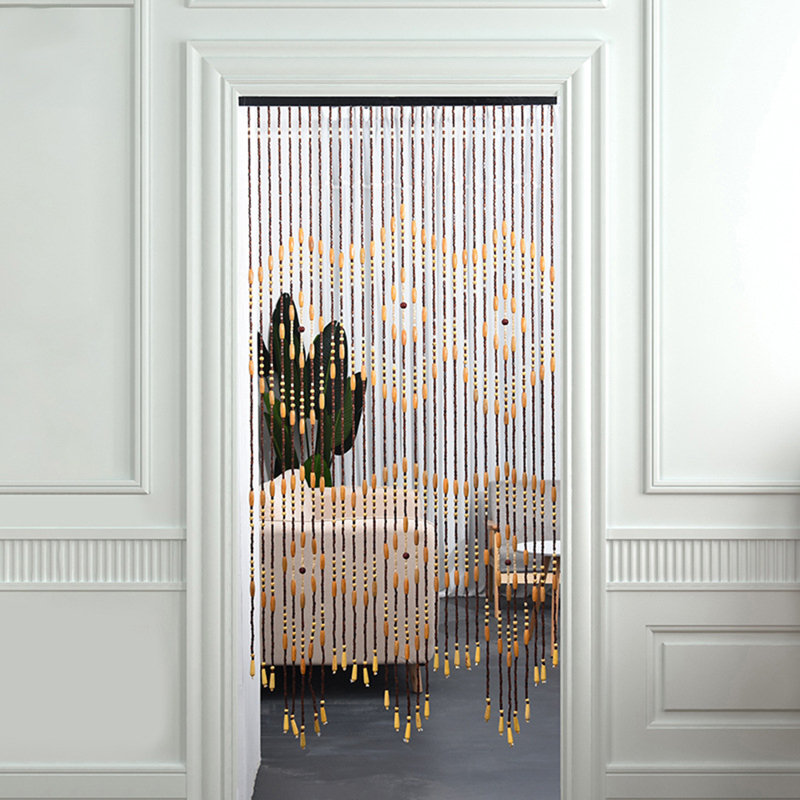Faux Wood Semi Sheer Door Curtain