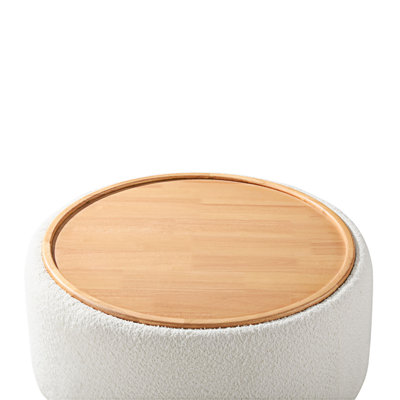 Round Storage Ottoman Coffee Table