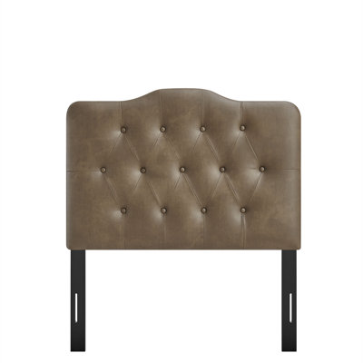 Annabel Faux Leather Twin Headboard In Mushroom