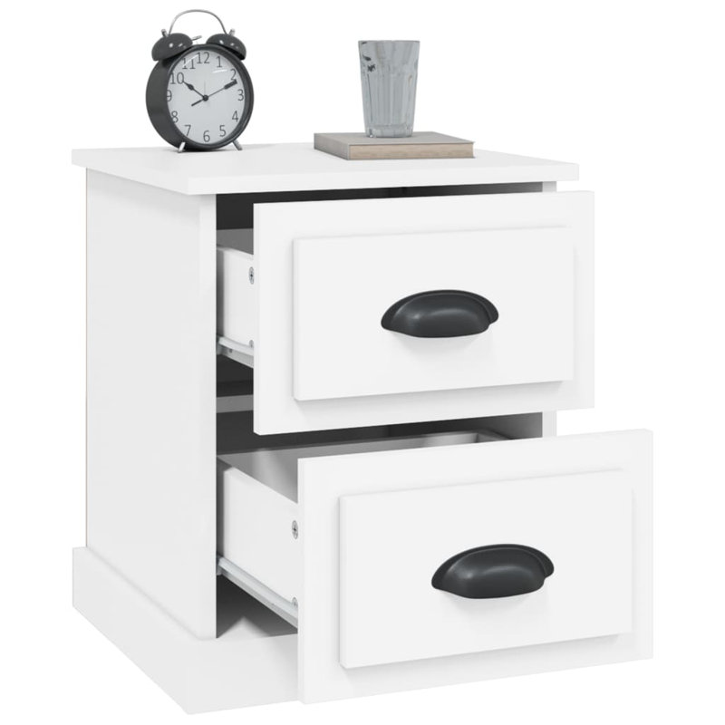 Bellechester 39cm W Bedside Table, White, Individual