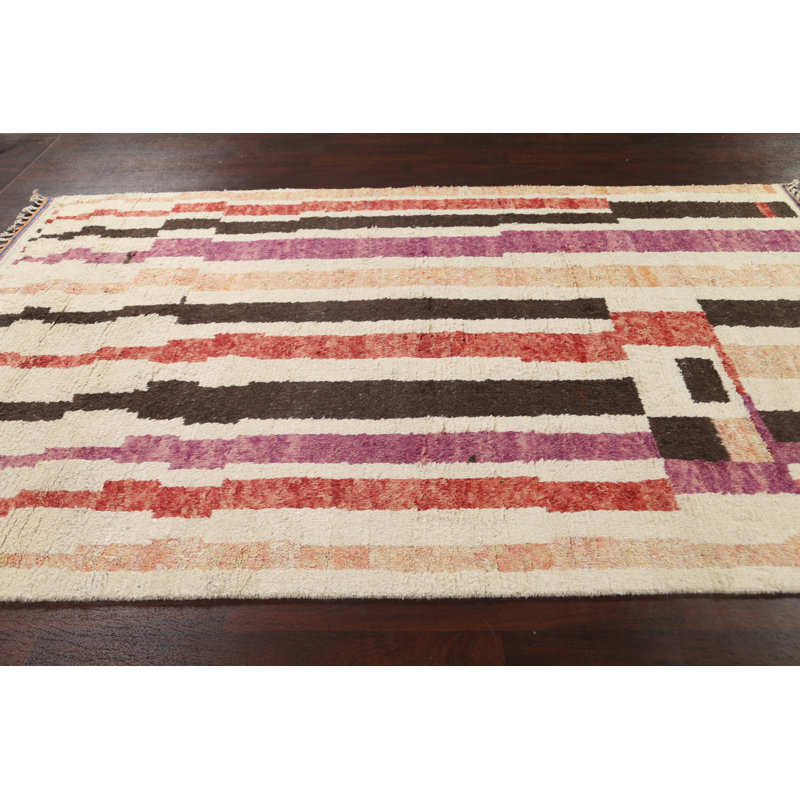 Tapis oriental en laine marocain en laine noué à la main 7 x 11