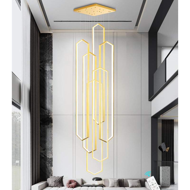 6 - Light Glam Dimmable Linear Chandelier, Gold