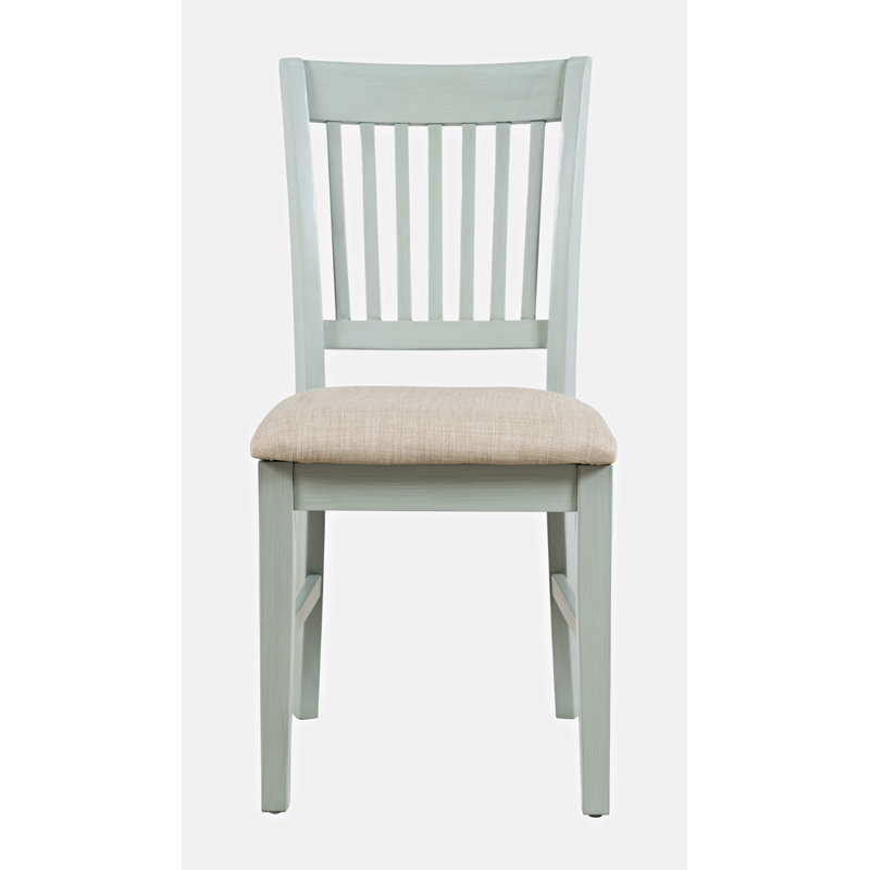Barna 19'' H Upholstered Acacia Side Chair, Earl Gray