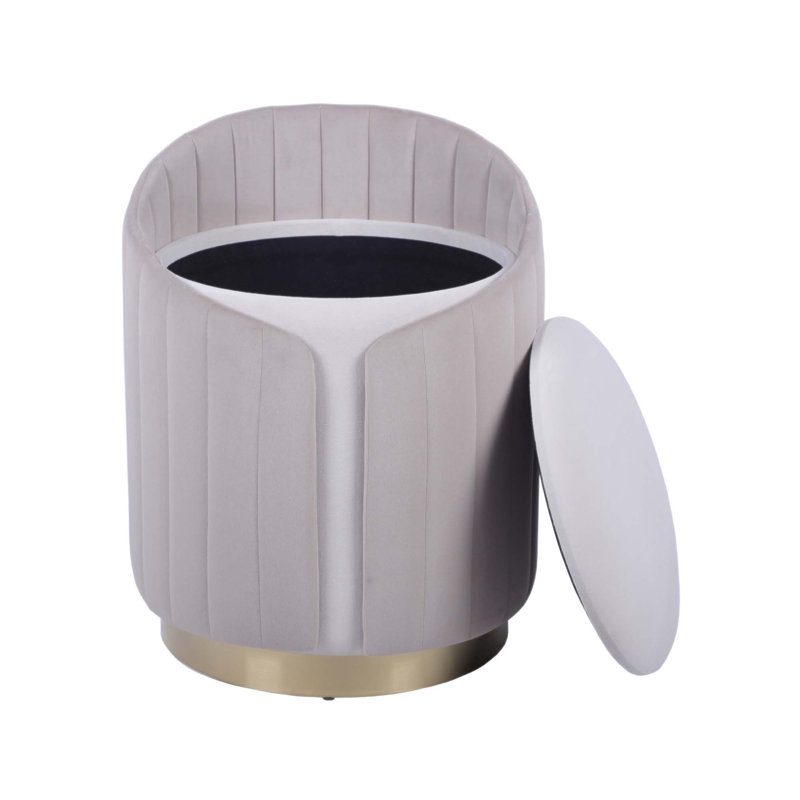 Repose-pieds deux tons avec rangement et tabouret de coiffeuse, confortable et polyvalent pour les intérieurs modernes et classiques.