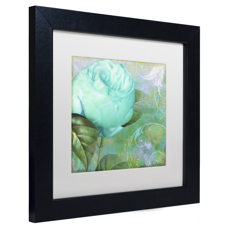 Jadaya «Aqua Rose I», impression encadrée, H 11 po x l 14 po x P 0,5 po, Blanc