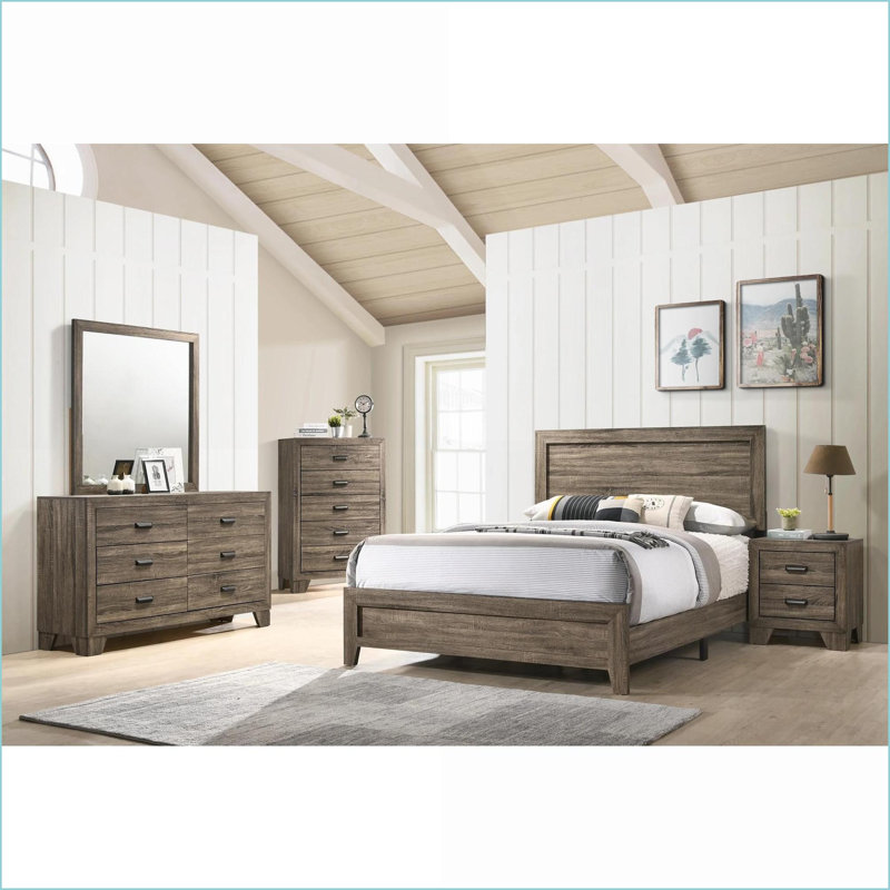 Table de chevet 2 tiroirs Rustic Gray