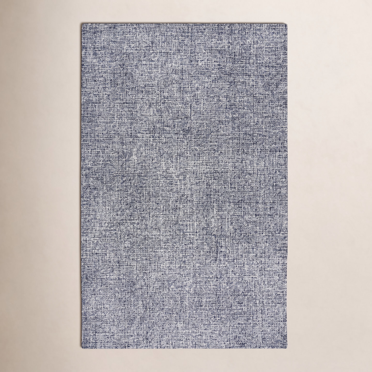 Britley Black White Hand-Tufted Wool Rug, Rectangle 6'6" x 9'6"