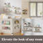 Tablettes flottantes pour ensemble mural de 4 tablettes flottantes en bois de différentes tailles, tablettes murales pour salon, chambre à coucher, salle de bain, cuisine, décor de ferme, bureau