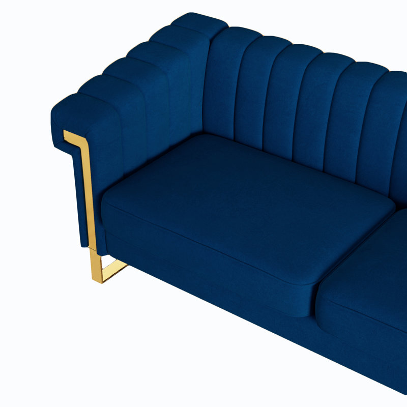 Bexhill Velvet Sofa, Velvet Sofa, Modern Sofa, Accent Sofa, Blue