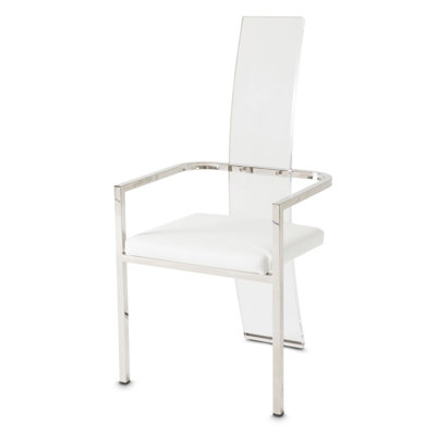 State St. Modern Acrylic Dining Arm Chair - Glossy White