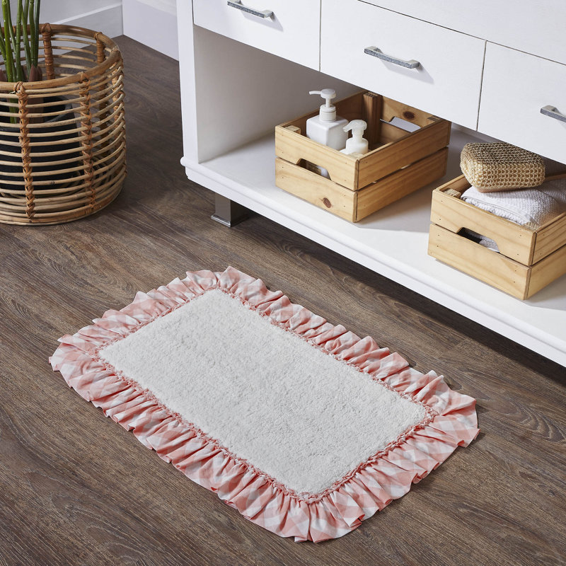  Annie Buffalo Check Bath Rug, 20" W x 30" L, Pink