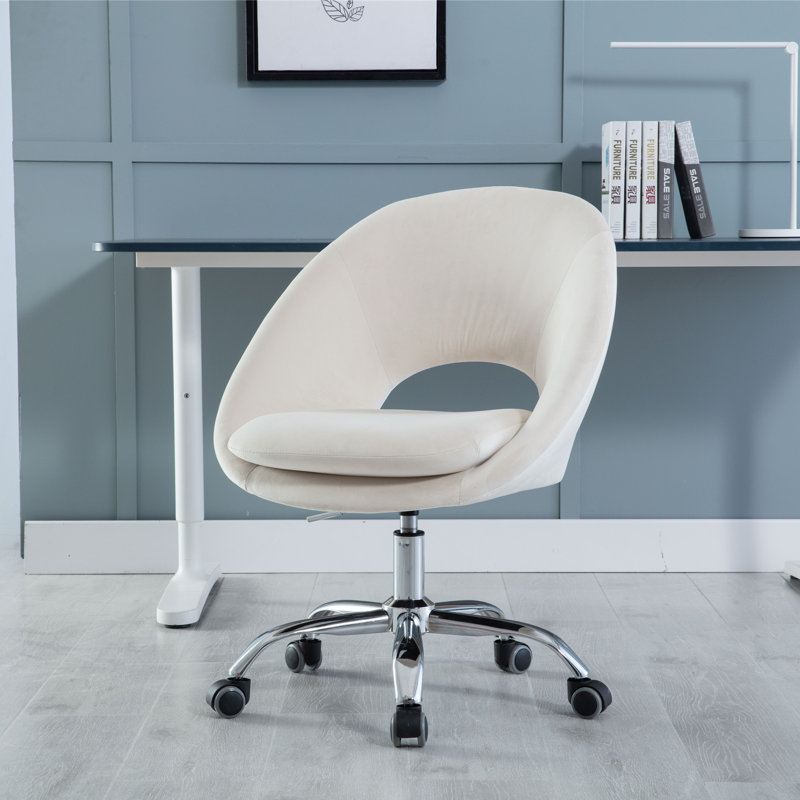 Velvet Task Chair, Beige