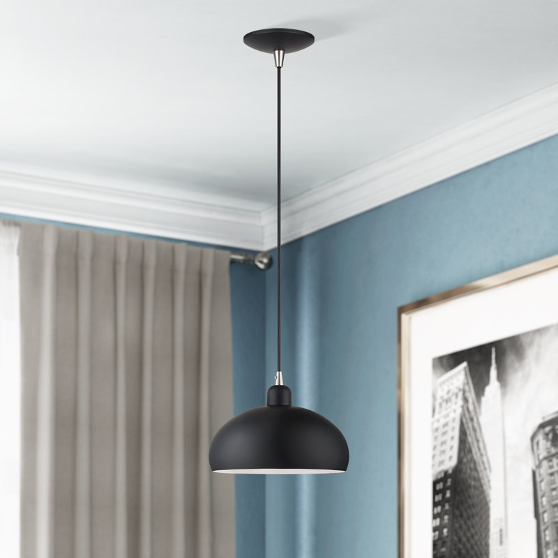 Aaranyan 1 Light Black Pendant, Matte Black