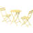 Outdoor 3 Patio Bistro In Yellow - Foldable Metal Table & Chairs For Decks 3 Piece Poolside Dining