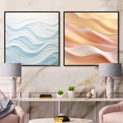 Chlora - Abstract Marble Square Collage Set Of 2