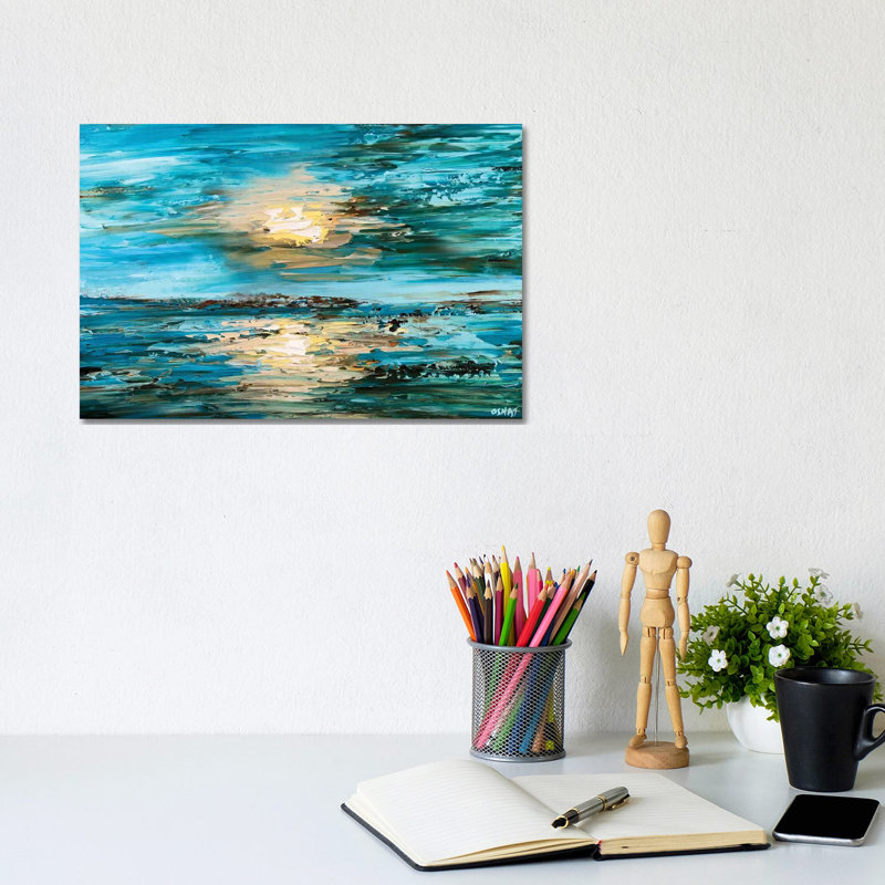 The Sea by Osnat Tzadok - Wrapped Canvas Painting, 20.32cm H x 30.48cm W x 1.91cm D