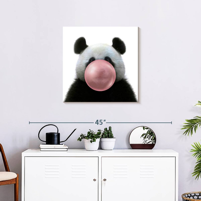 " Panda Bubble Gum " Print, 24" H x 24" W x 1.25" D
