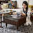 American retro square solid wood coffee table