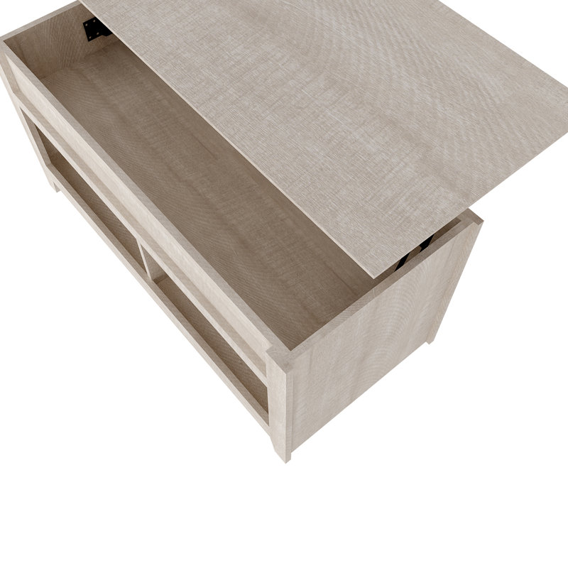 Table basse à plateau relevable Bianka, Chêne gris cendré