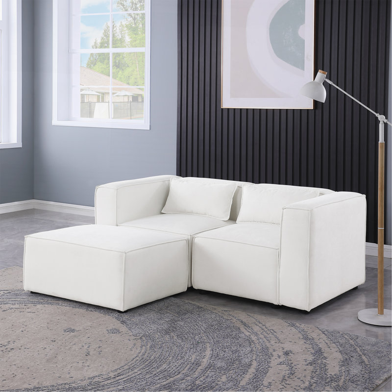 Canapé modulaire en tissu chenille BEIGE
