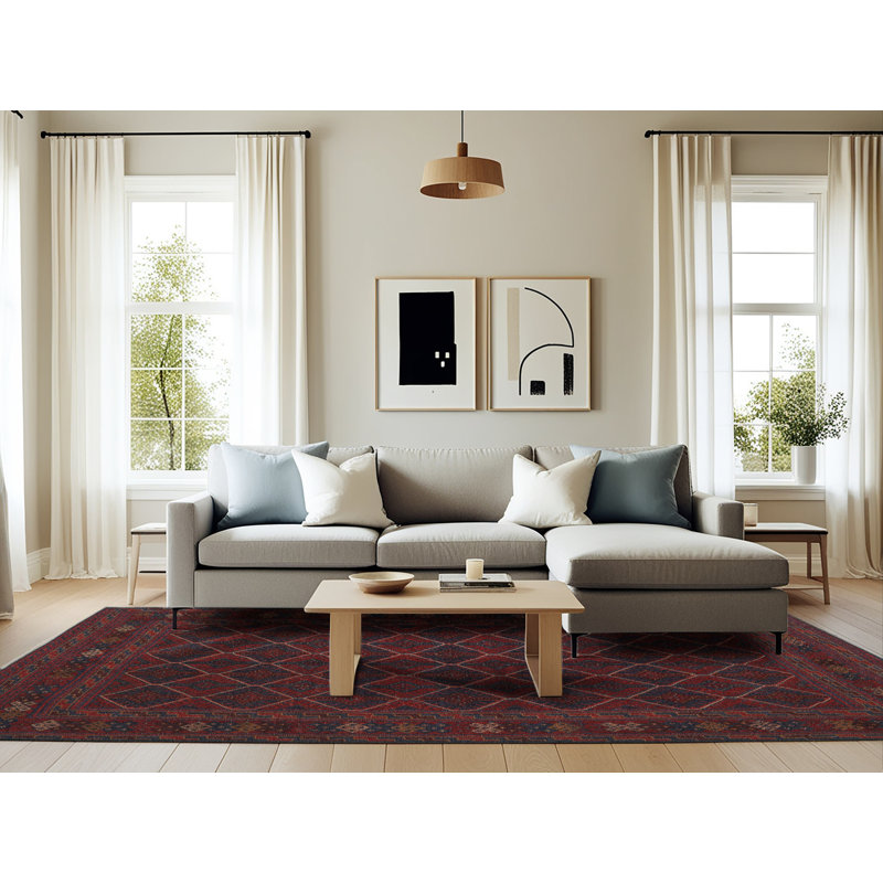 Tapis rouge à motif sud-ouest, Rectangle 6 pi x 9 pi