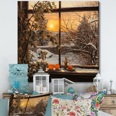 Frosty Winter Landscape Sunrise III - Art mural paysage d'hiver