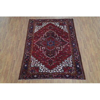 Geometric Red Traditional Area Rug 7x10