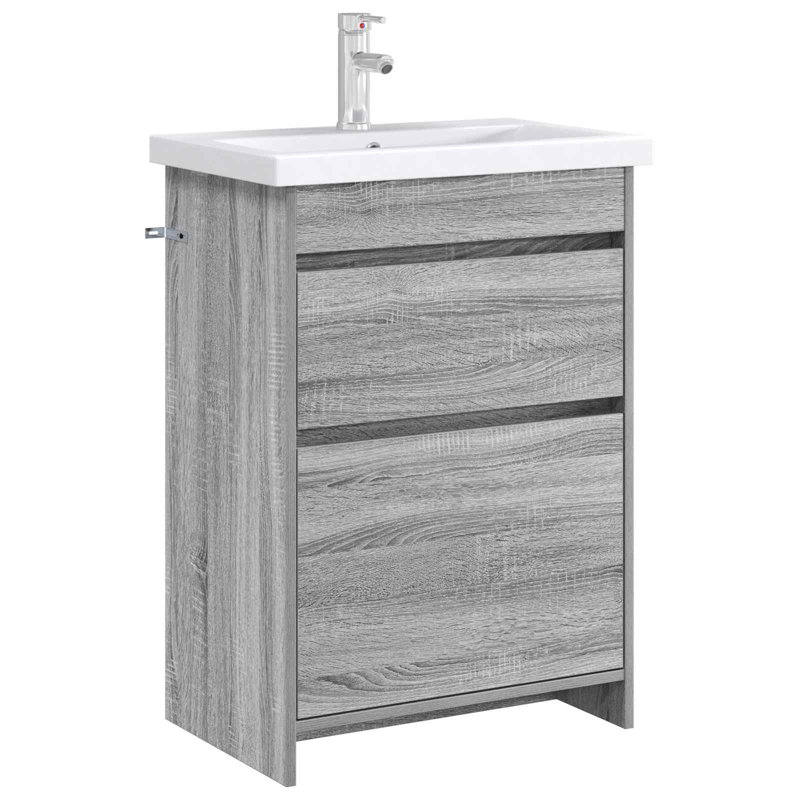 56cm Bathroom Vanity Base Only, Grey Sonoma