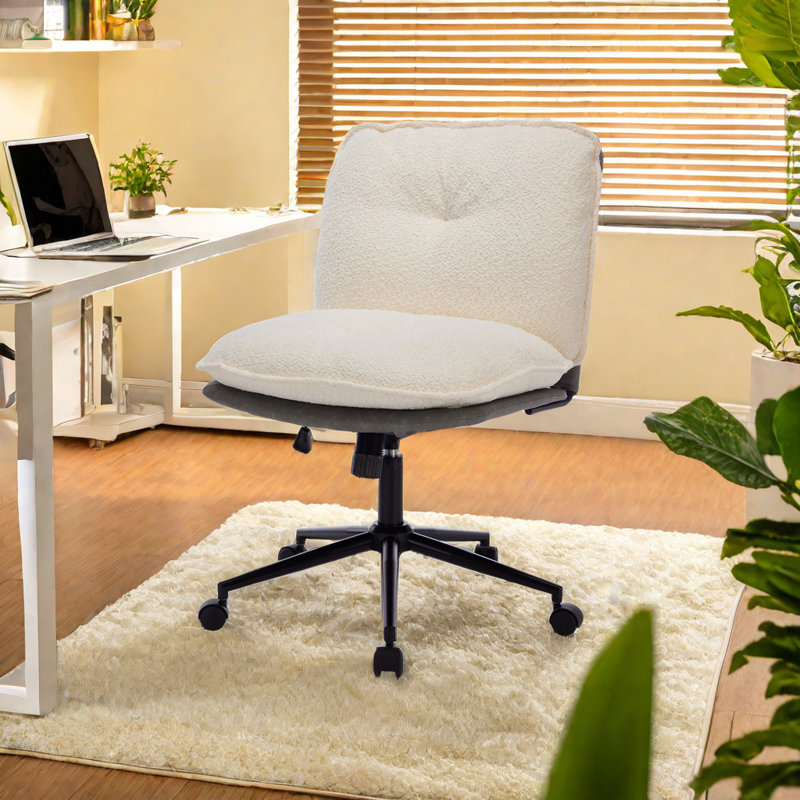 Chaise de bureau Shamberg, Brun, Blanc