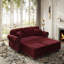 Canapé Chesterfield Mid-Century moderne en velours avec capitonnage à boutons et têtes de clou-13993564
