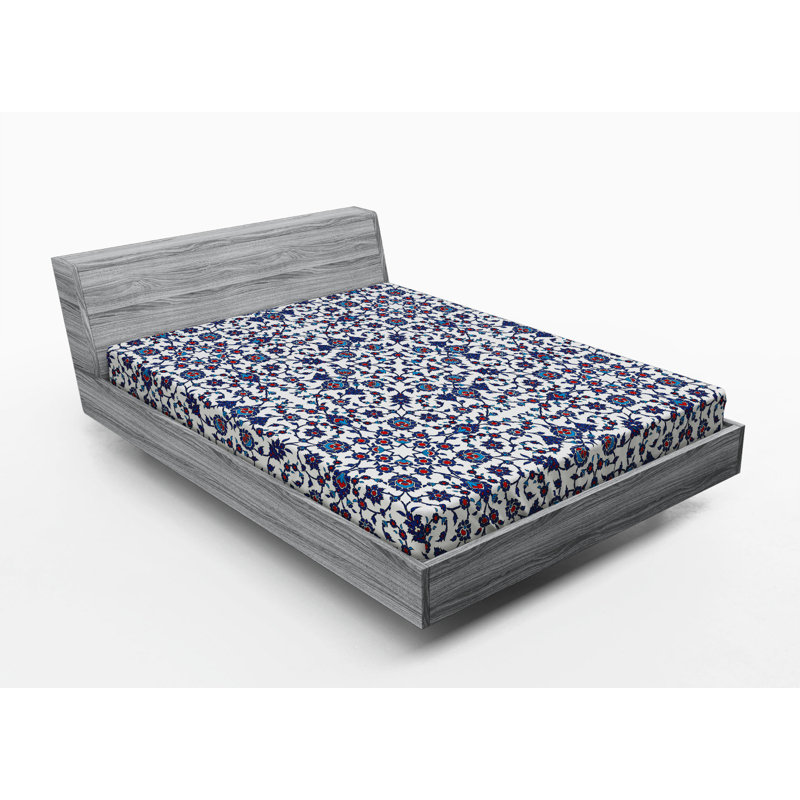 Full Size Multicolor Microfiber Floral Fitted Sheet
