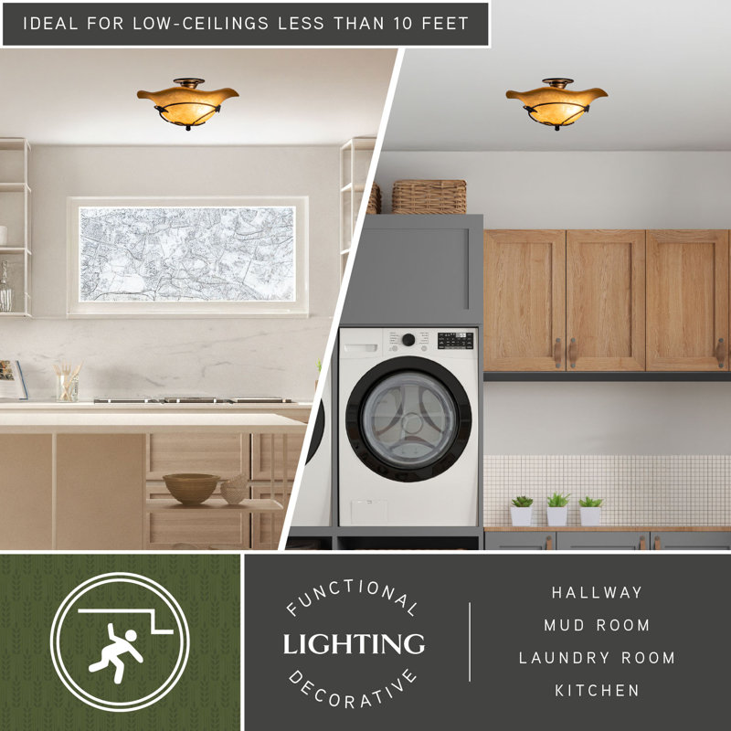 Mia Glass Semi Flush Mount