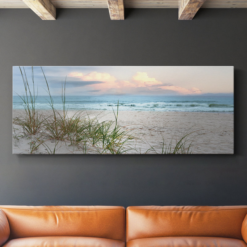 Plage flottée - Toile tendue avec châssis - Prêt à accrocher, H 20 po x l 50 po