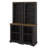 2-Piece Tall Freestanding Cabinet Set, Open Storage Bookshelf With Curved Design, Anti-Tip Device-1861905107