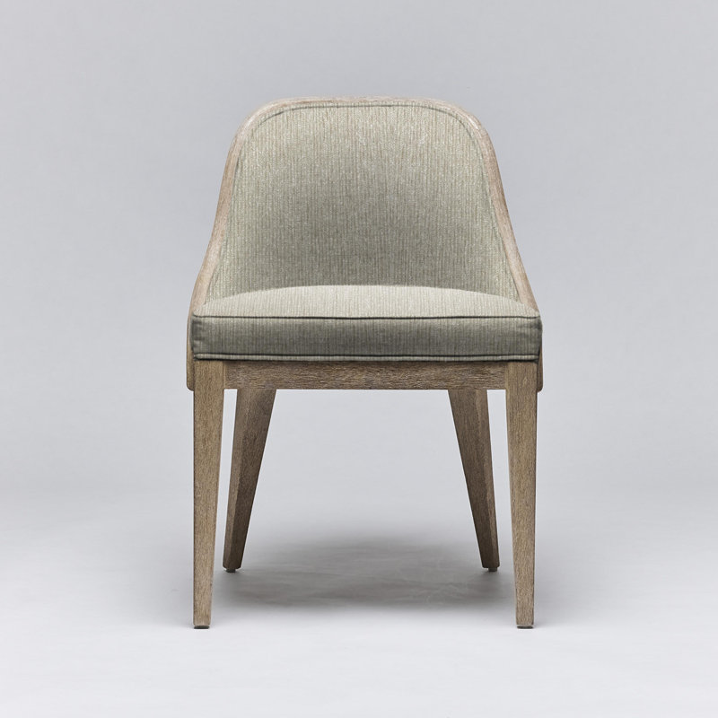 Siesta Upholstered Dining Chair, White Ceruse, Cream Weave