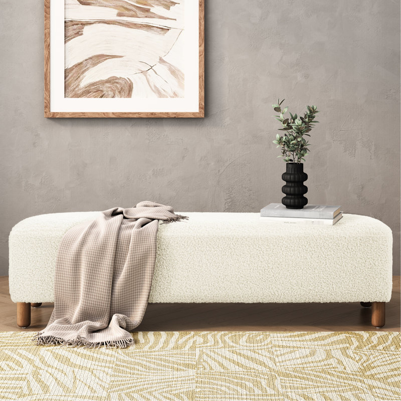 Rectangulaire avec revêtement en fibre acrylique et structure robuste et douce, Blanc