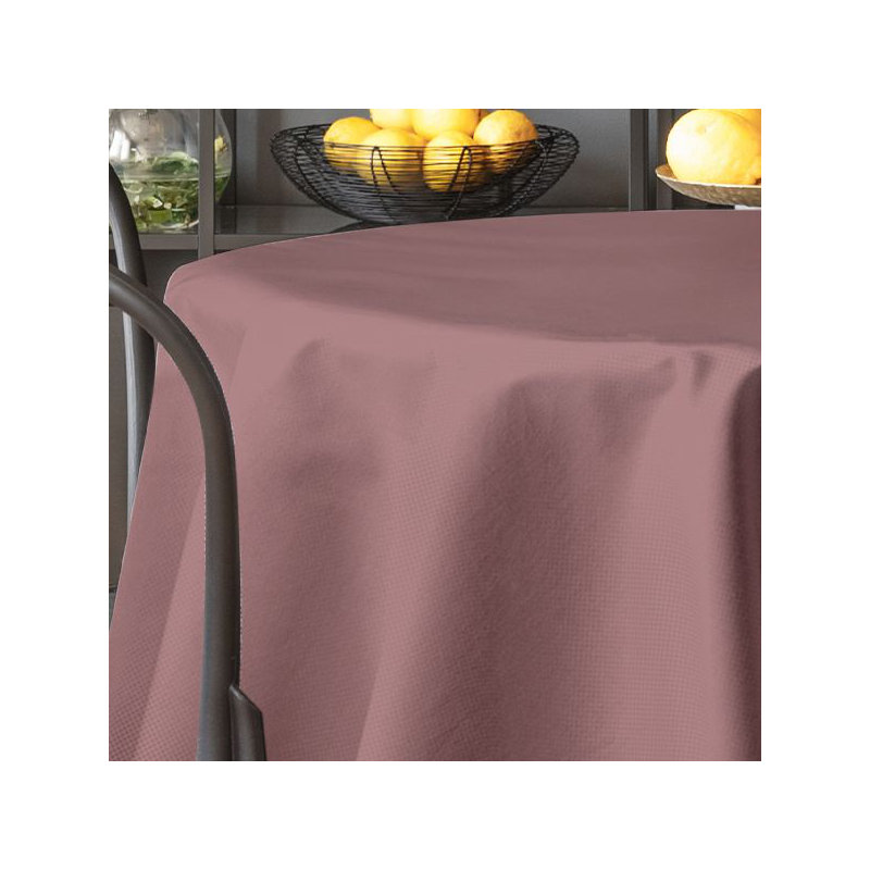 Faux Linen Solid Color Tablecloth, 279cm W x 259cm L, Rose Pink