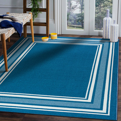 Qulin Blue Non-Slip Area Rug