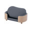 Lit pour chien surélevé de style scandinave avec pieds en bois massif - Petit canapé pour animal de compagnie avec coussin en velours lavable, gris foncé